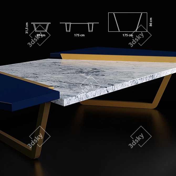 Modern Italian Small Table: Pangea 3D model image 2