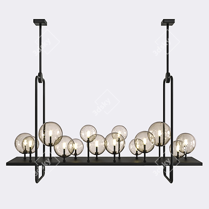 Industrial Style LED Candle Chandeliers 3D model image 1