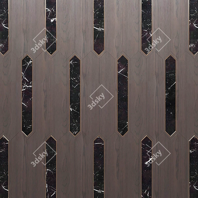 Golden Leaf Parquet, Matita Collection 3D model image 2