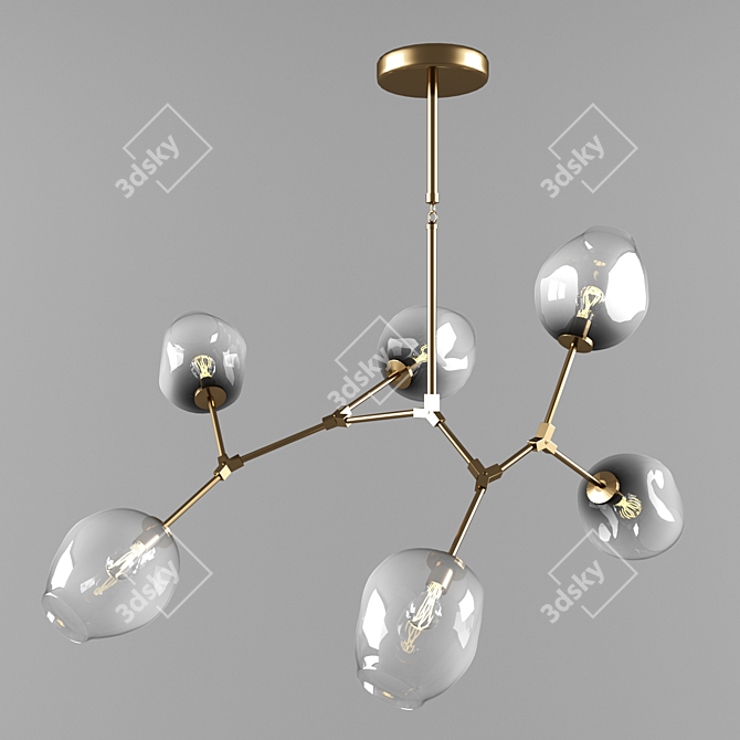 Ethereal Glow: Branching Bubble Lamp 3D model image 1