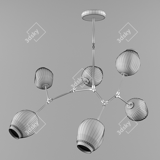 Ethereal Glow: Branching Bubble Lamp 3D model image 2