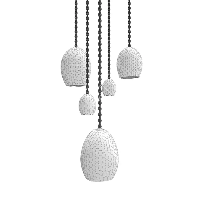 Frosty Glow Pendant Chandelier 3D model image 3