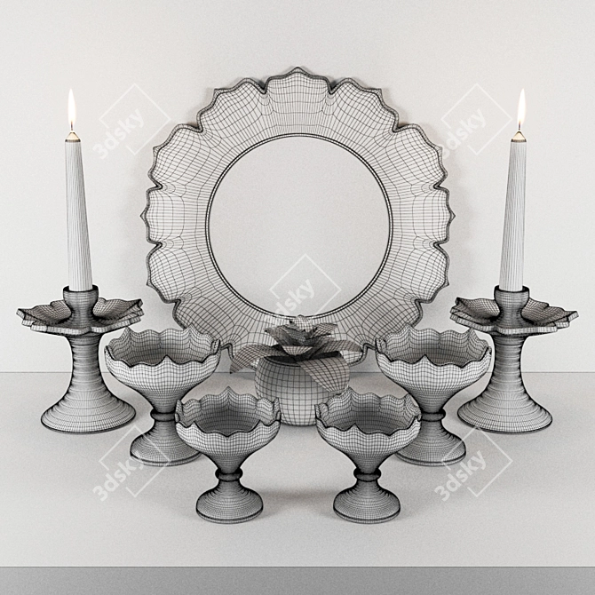 Persian Handcraft Decorative Set 3D model image 3