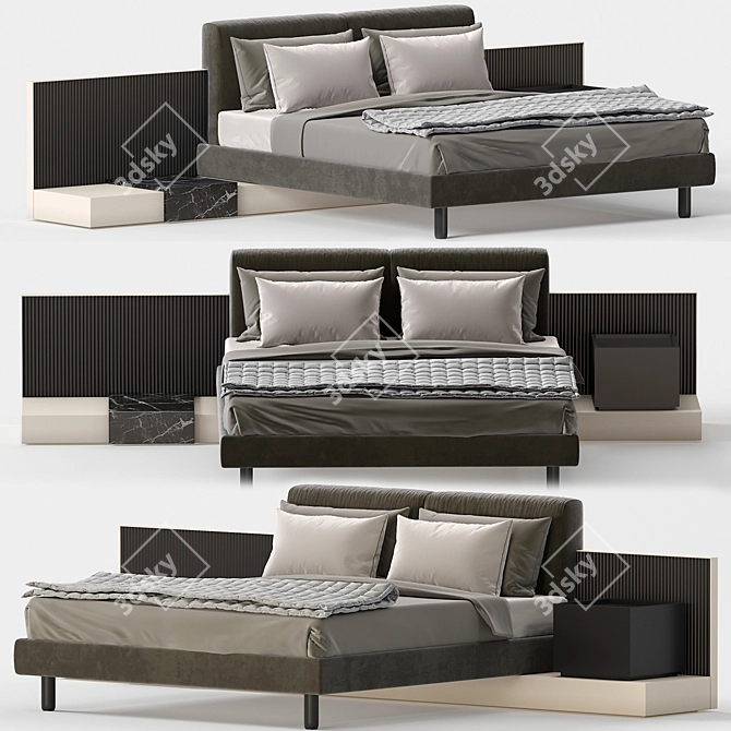 Contemporary Luxury Bed: Meridiani Cliff 3D model image 1