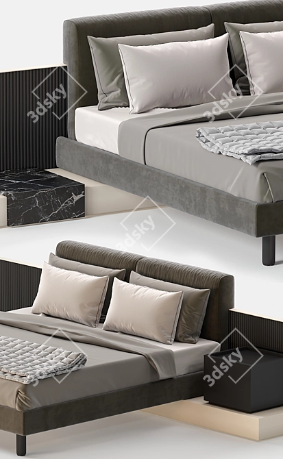 Contemporary Luxury Bed: Meridiani Cliff 3D model image 2