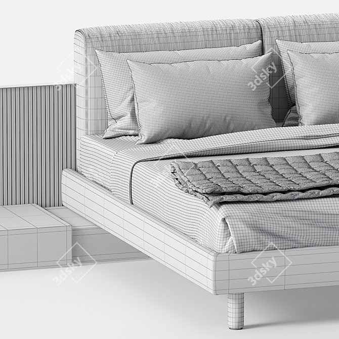 Contemporary Luxury Bed: Meridiani Cliff 3D model image 3