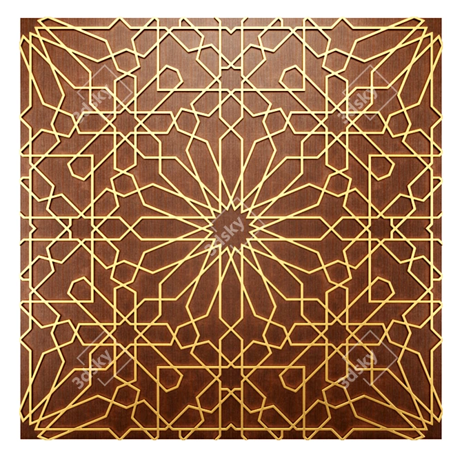 Elegant Islamic Wall Panel 3D model image 1