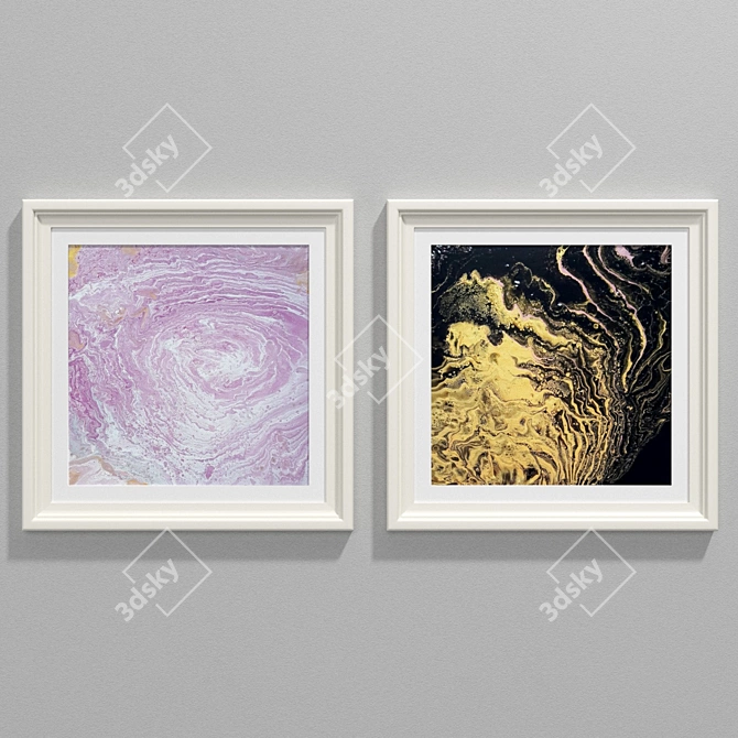 Modern Mineral Art Set 3D model image 2