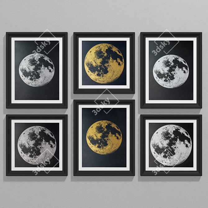 Modern Moon Art Collection 3D model image 1