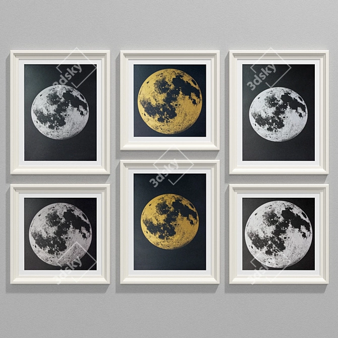 Modern Moon Art Collection 3D model image 2