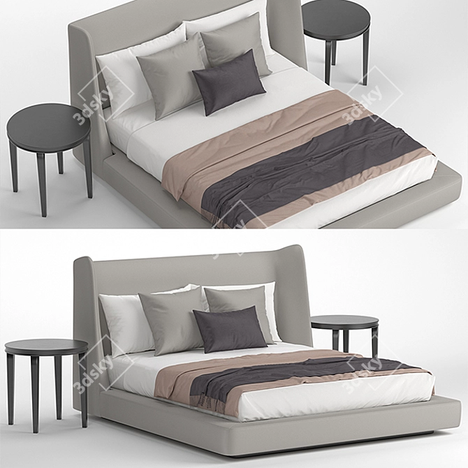 Sleek Midnight Bed - 3DMax 2014 Files 3D model image 1