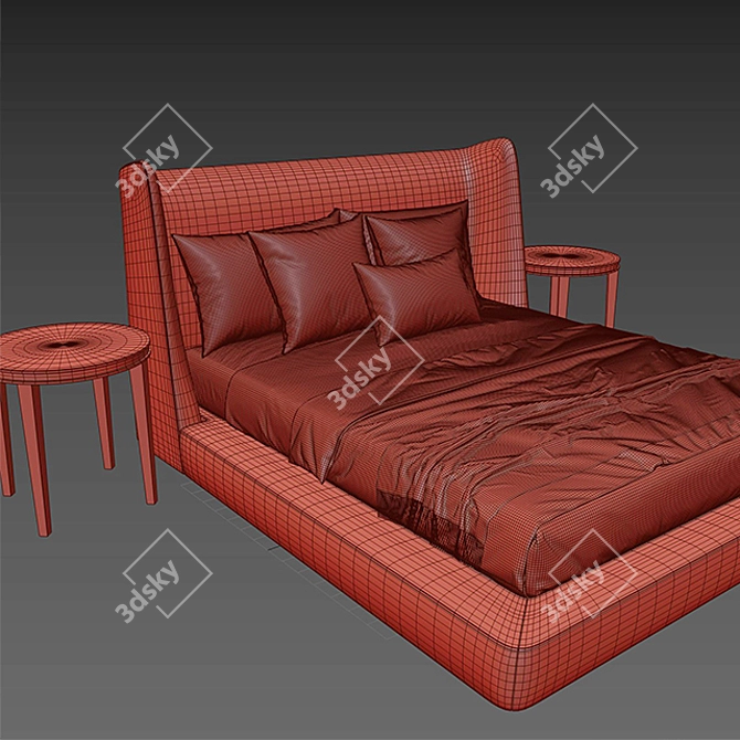 Sleek Midnight Bed - 3DMax 2014 Files 3D model image 3