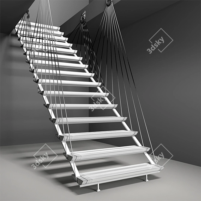 Elegant Spiral Staircase 3D model image 2