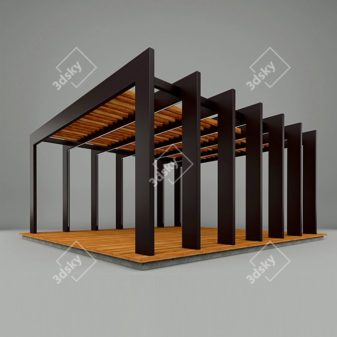 Spacious Arbor Gazebo 3D model image 2