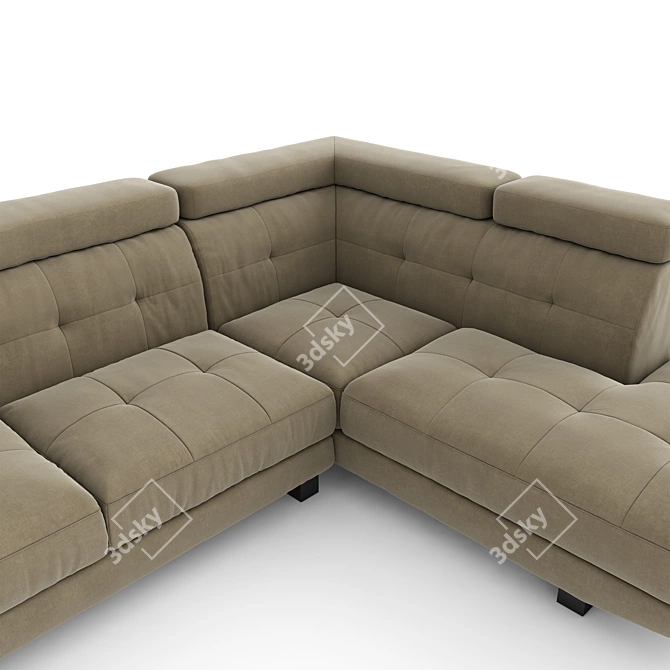 Modern Petitt Sectional Sofa: Stylish Comfort for Your Living Space 3D model image 2