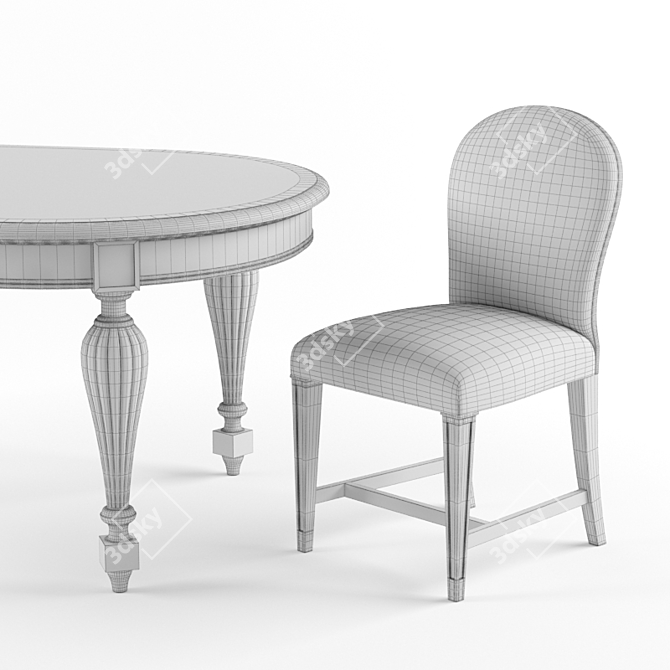 Modern Italian Canova Table and Flo Chair Set 3D model image 2