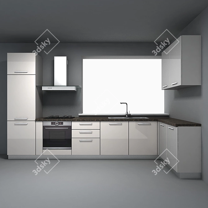 Romanian Kitchen Furniture Set 3D model image 2