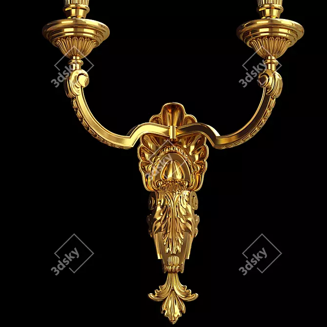 Elegant French Wall Lamp 3D model image 2