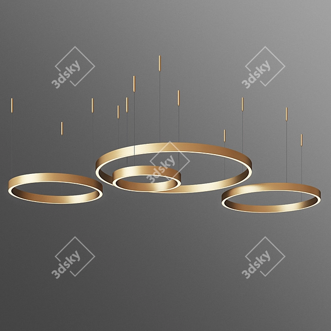 Sleek Brass Henge Ring Light 3D model image 2