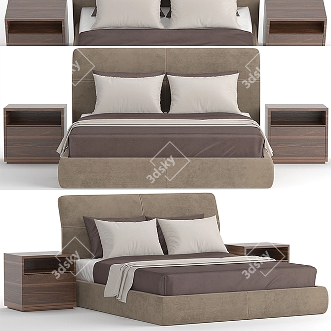 Elegant Poliform Bed: Unwrap UVW, 3DMax 2014 3D model image 1