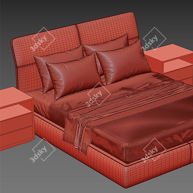Elegant Poliform Bed: Unwrap UVW, 3DMax 2014 3D model image 3