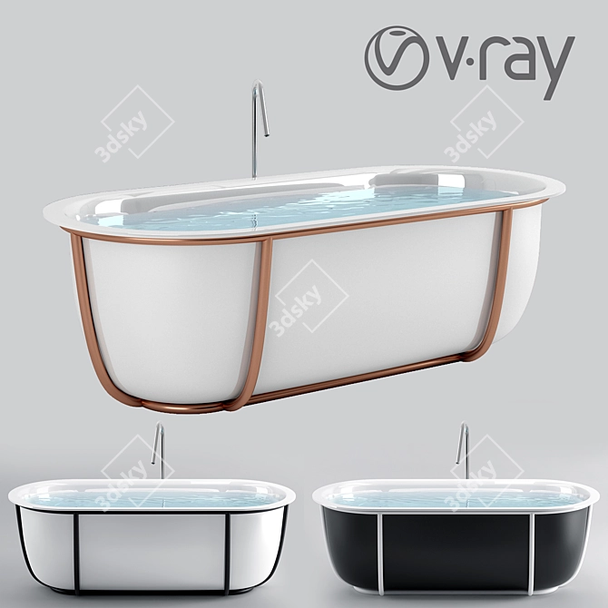 Cuna Agrape Spa Bathtub: Immerse in Luxury 3D model image 1