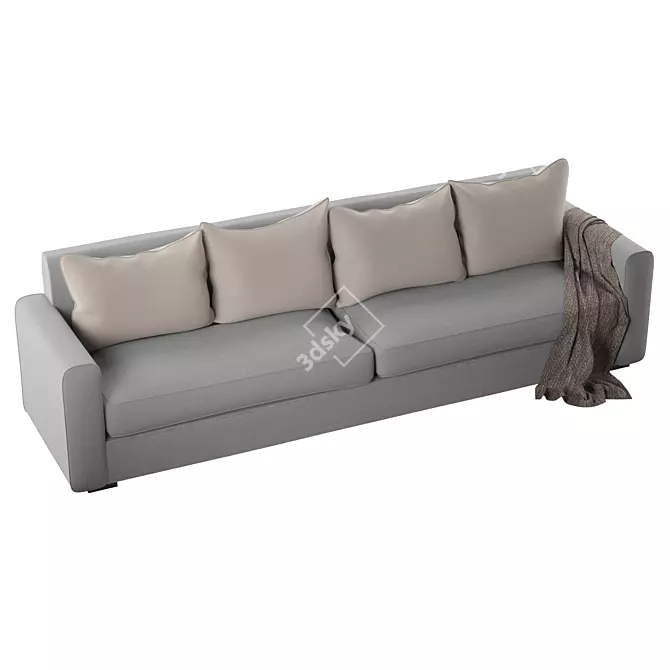 Plaid Accent Sofa: High-Resolution Texture, Open UVs 3D model image 3