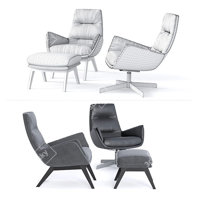 Moro Armchair: Stylish & Comfortable 3D model image 3