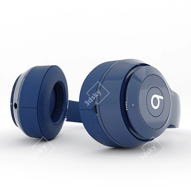 Beats Studio 3 Blue: Premium Smooth Headphones 3D model image 3