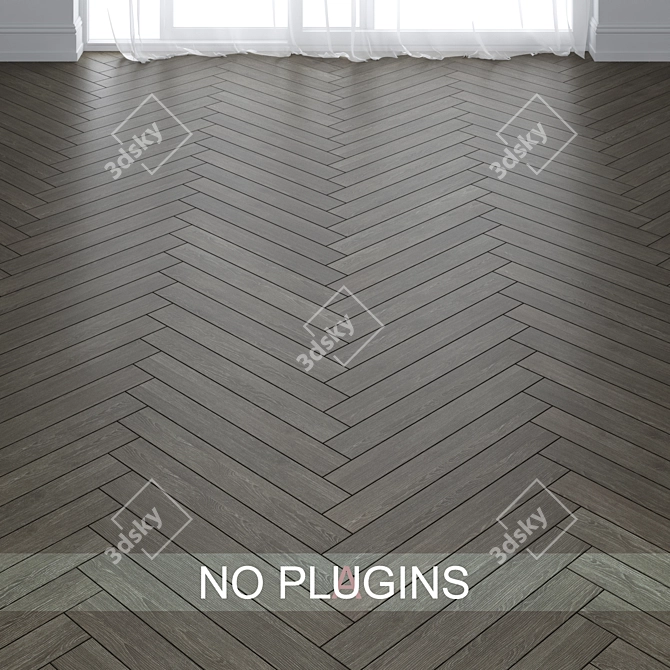 Premium Oak Wood Parquet Tiles 3D model image 1