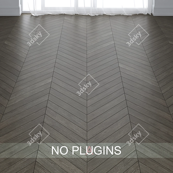 Premium Oak Wood Parquet Tiles 3D model image 2