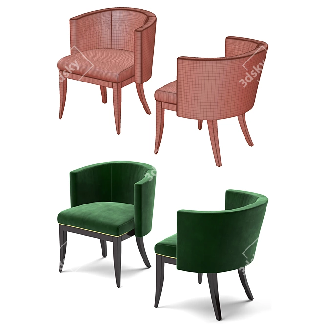 Emerald Heritage Armchair 3D model image 3