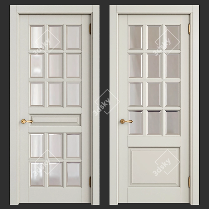 Elegant Classic Interior Doors 3D model image 1