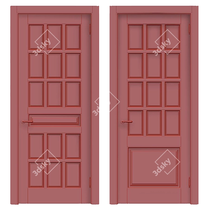 Elegant Classic Interior Doors 3D model image 2