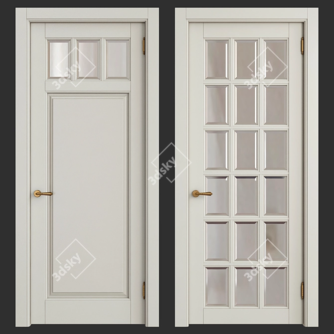 Elegant Heritage Interior Doors 3D model image 1