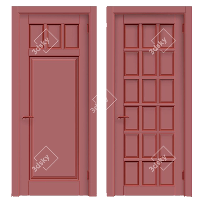 Elegant Heritage Interior Doors 3D model image 2