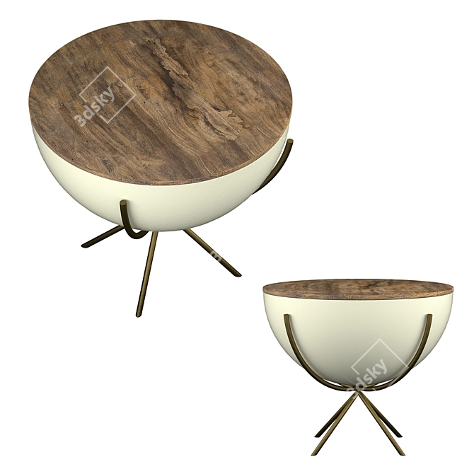 Danica Bowl Side Table - Stylish and Functional 3D model image 1