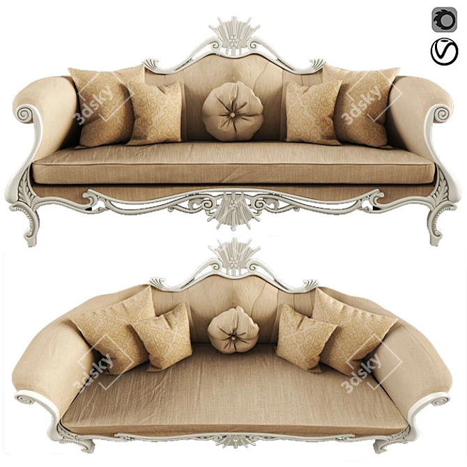 Classic Atlas Sofa: Timeless Elegance for Your Home 3D model image 1