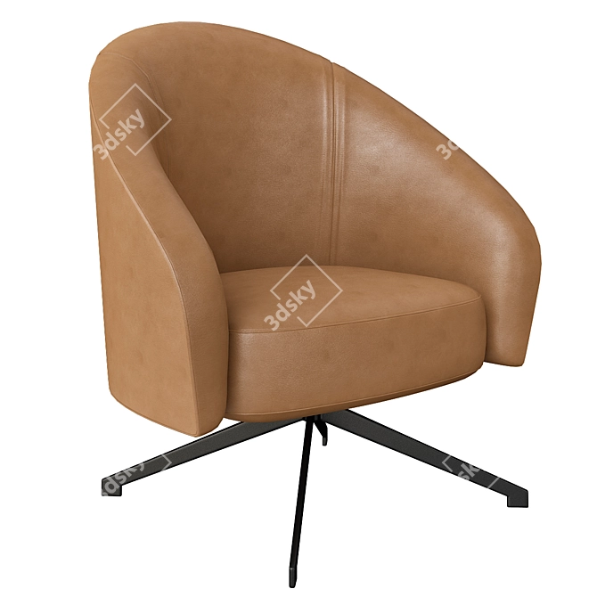 Elegant Violetta Leather Armchair 3D model image 1