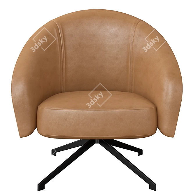 Elegant Violetta Leather Armchair 3D model image 2