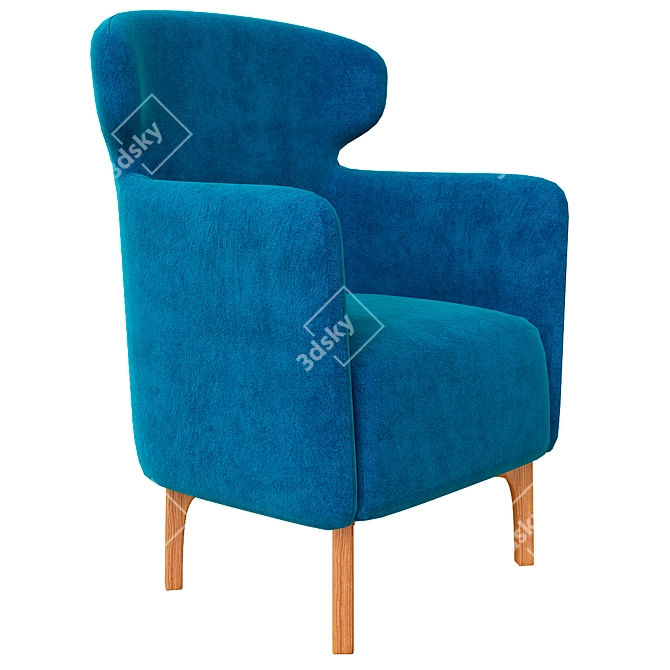 Swivel Fabric Armchair: Arflex Mojo 3D model image 1