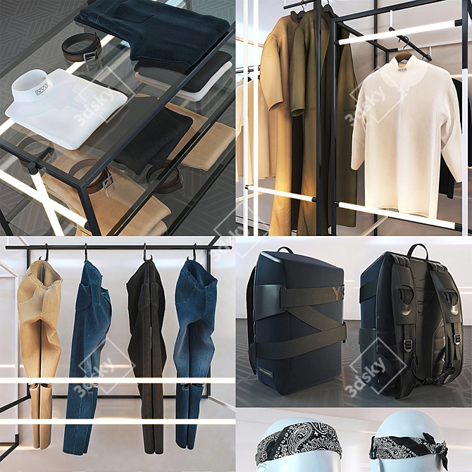 Title: Fashion Essentials: Stylish Clothing & Accessories 3D model image 2