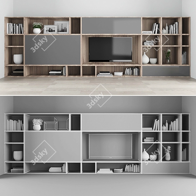 Modern TV Stand Set 046 3D model image 1