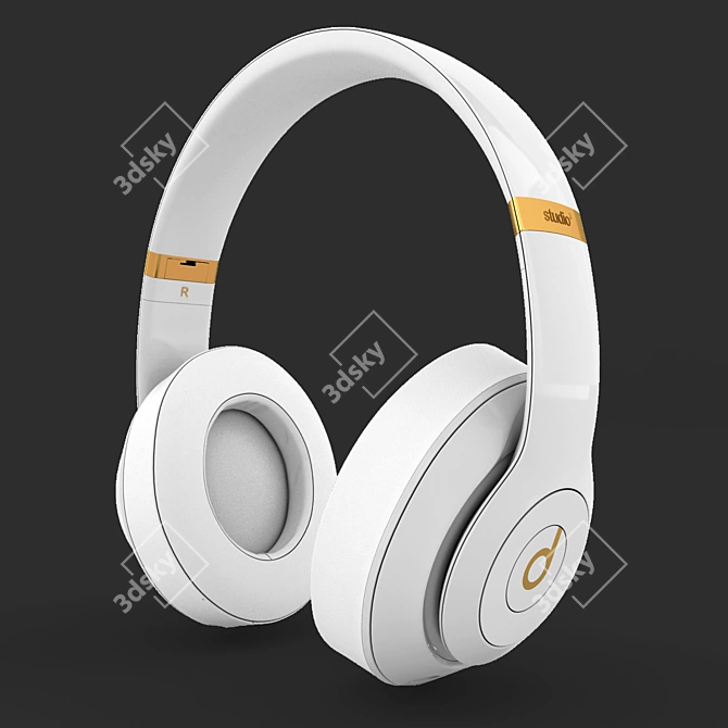 Sleek Studio Beats Headphones 3D model image 1