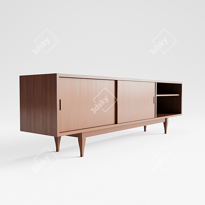 Versatile Wood Console 3D model image 2