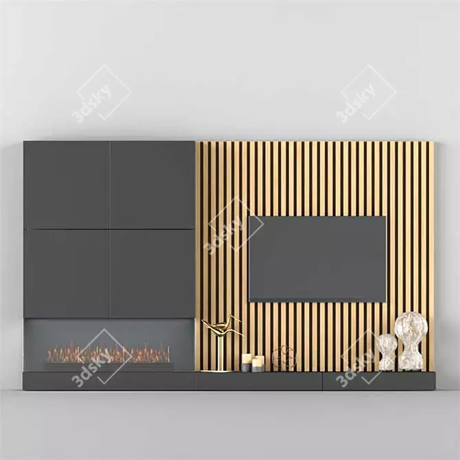 Modern TV Stand - 32 3D model image 1