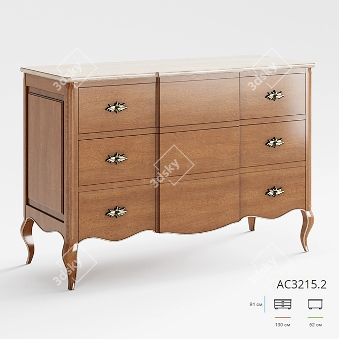 Classic Bedroom Storage Chest 3D model image 1