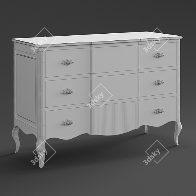 Classic Bedroom Storage Chest 3D model image 2