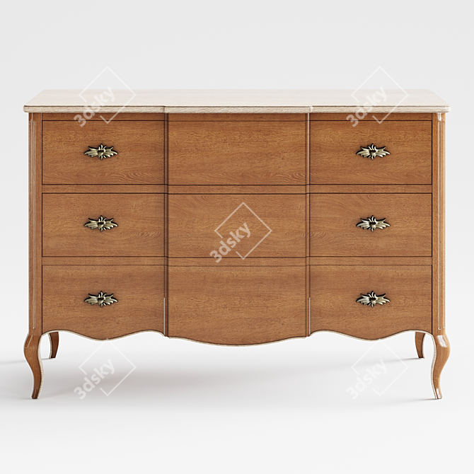 Classic Bedroom Storage Chest 3D model image 3