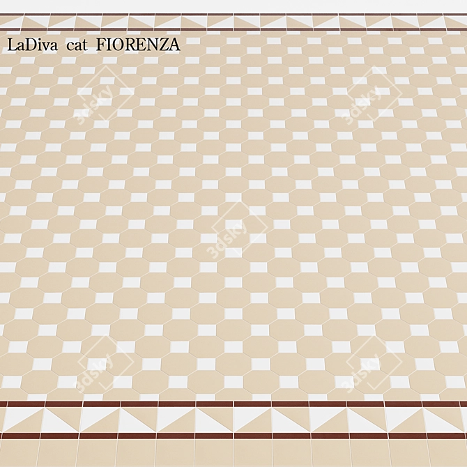 Stylish LaDiva cat FIORENZA: Polished Tile 3D model image 1